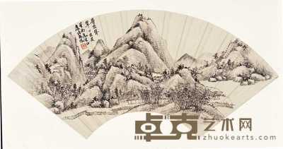 吴待秋 山水 49×18.3cm